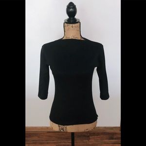 ✦Vivien of Holloway Black Slashneck Top S Pinup✦